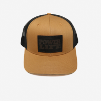 Black Leather Patch Hat | Power Lift