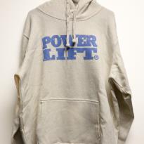 Stacked Logo Hoodie - Natural Heather & Blue | Power Lift