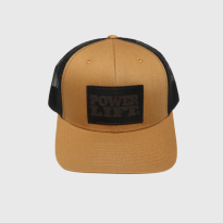 Black Leather Patch Hat | Power Lift