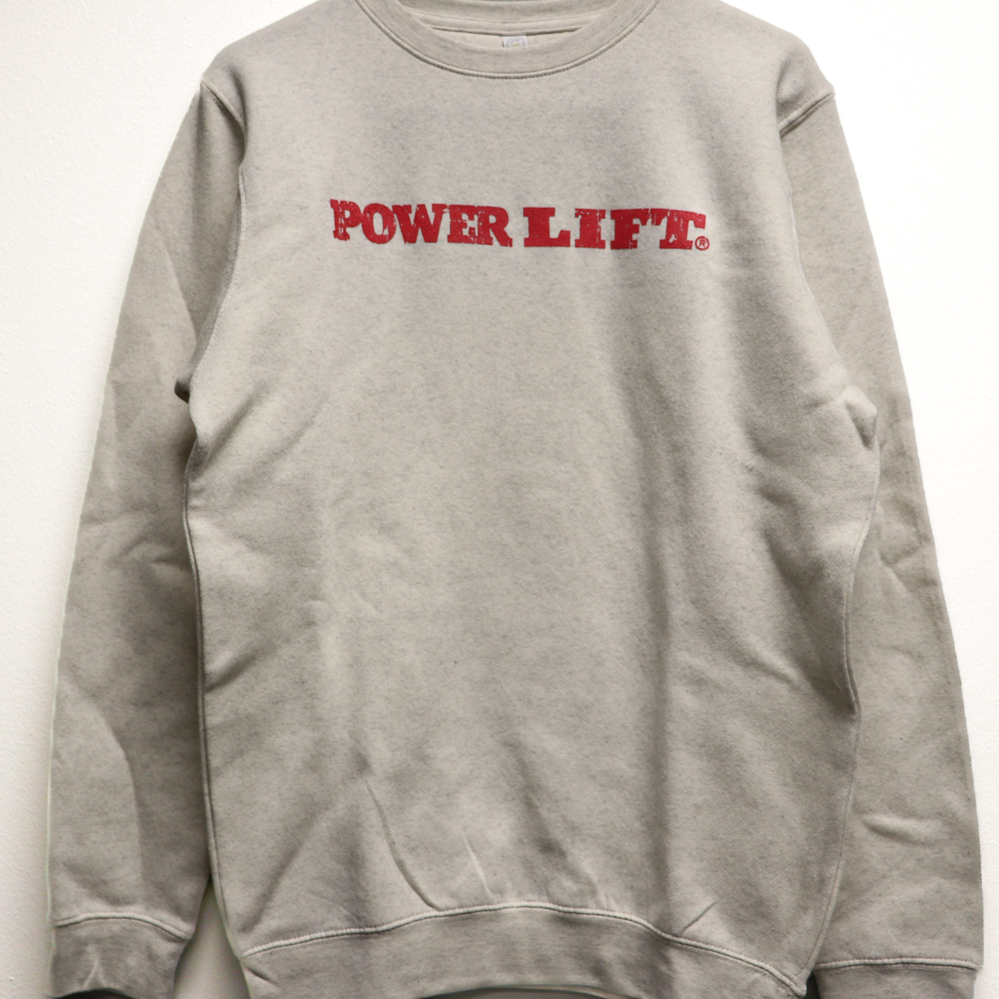 Horizontal Logo Crew - Natural Heather & Pink | Power Lift