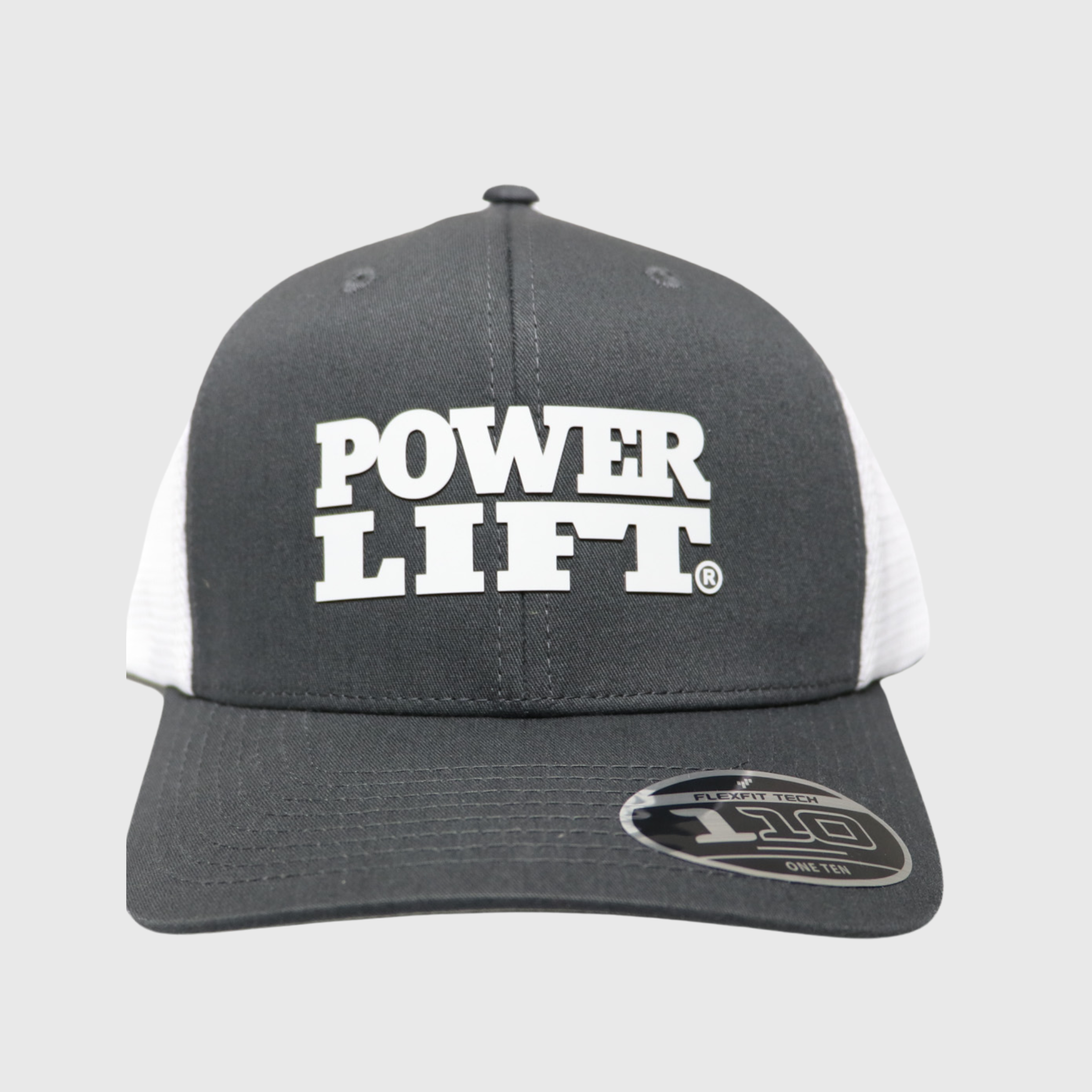 Charcoal/White Rubber Patch Hat | Power Lift